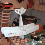 Ailerons, rudder and elevator test-taped in place