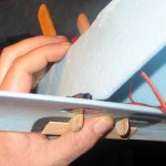 Left aileron servo, flush with the bottom of the wing